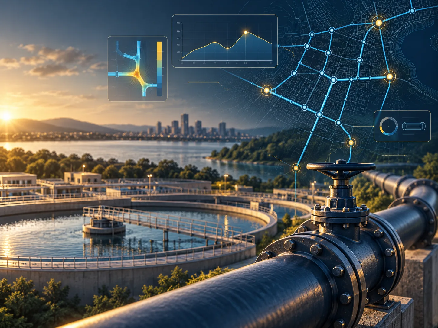 Water infrastructure network engineering visualization