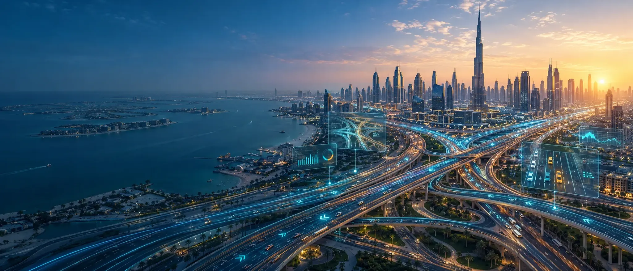 Busy intersection and urban traffic context
